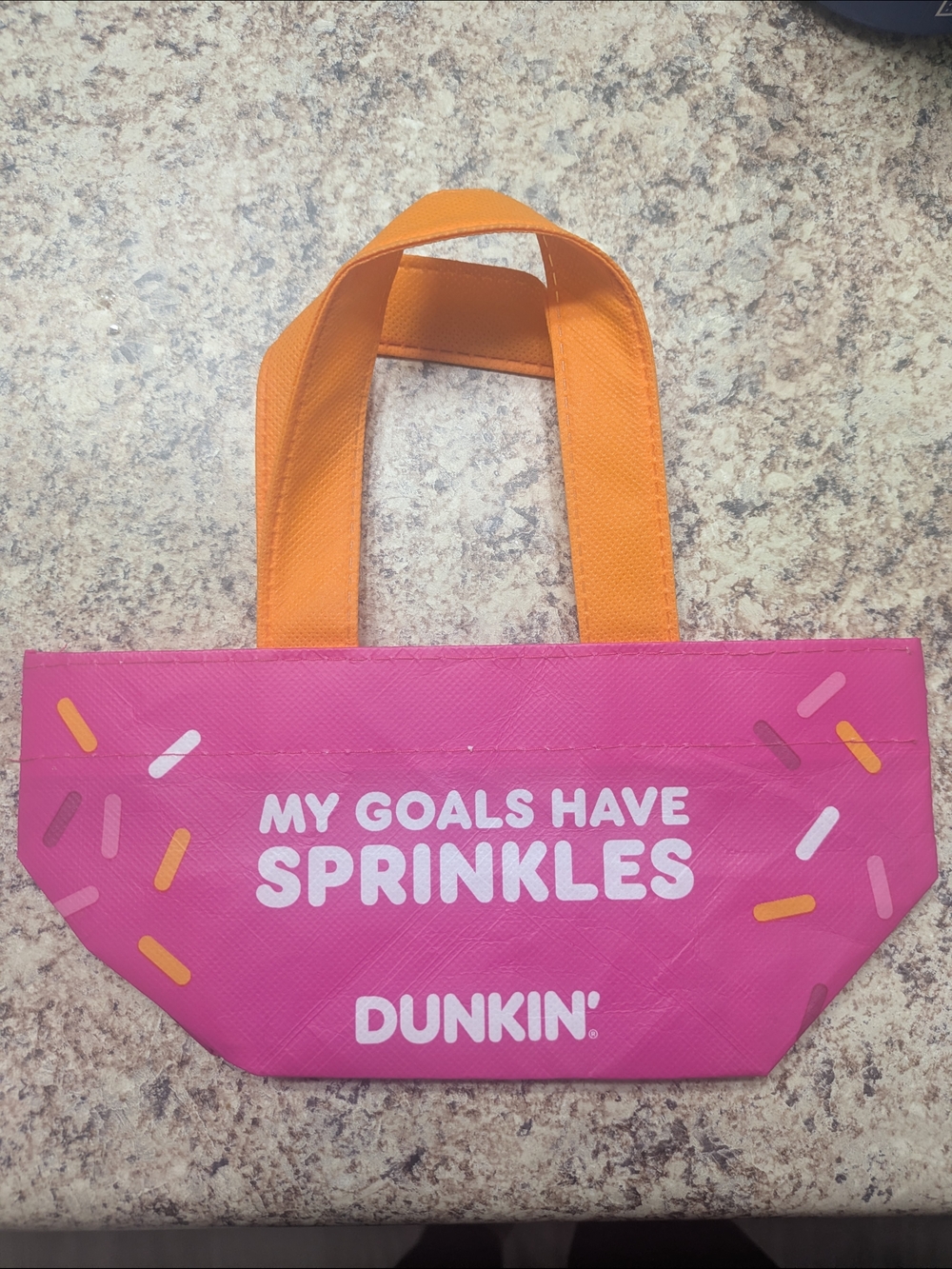 Dunkin' Pink Sprinkles Tote with Orange Handles